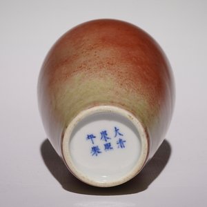 A Chinese monochrome copper-red vase, Kangxi mark, 19/20th C. — 照片 6
