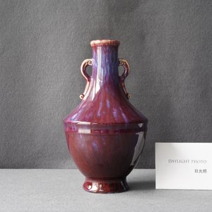 A Chinese monochrome flambé-glazed vase, incised Qianlong mark, 18/19th C. — photo 8