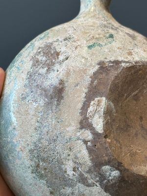 A Chinese monochrome green-glazed pottery scoop, Han — photo 10