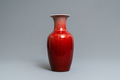 A Chinese monochrome langyao vase, 19th C.