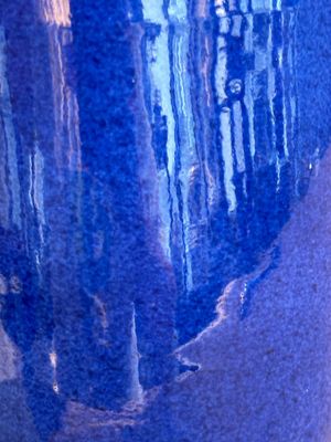 A Chinese monochrome powder blue rouleau vase, 19th C. — photo 7