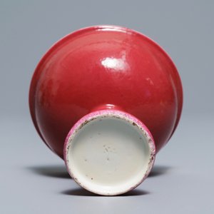 A Chinese monochrome ruby red stem cup, 19th C. — photo 7