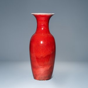 A Chinese monochrome sang de boeuf bottle vase, 19/20th C. — 照片 1
