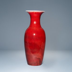 A Chinese monochrome sang de boeuf bottle vase, 19/20th C. — 照片 3