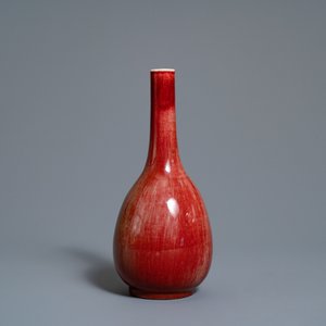 A Chinese monochrome sang-de-boeuf bottle vase in wooden presentation box, Republic — photo 3