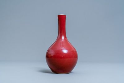 A Chinese monochrome sang de boeuf-glazed bottle vase, Kangxi