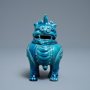 A Chinese monochrome turquoise-glazed 'luduan' censer, 19th C. — 照片 2