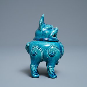 A Chinese monochrome turquoise-glazed 'luduan' censer, 19th C. — 照片 3