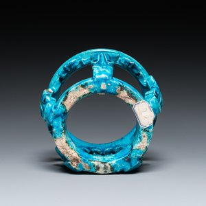 A Chinese monochrome turquoise-glazed reticulated ornament for use in a fish bowl, Kangxi — 照片 6
