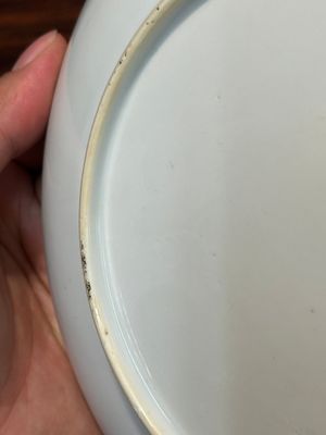 A Chinese monochrome white-glazed anhua 'dragon' plate, 18th C. — 照片 5