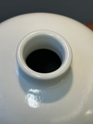 A Chinese monochrome white-glazed 'meiping' vase with anhua dragon design, 19th C. — photo 3