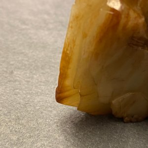 A Chinese mottled white jade mountain landscape with a fishing boat, Qing — photo 17