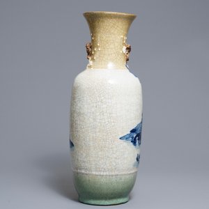 A Chinese Nanking crackle-glazed 'deer and crane' vase, 19th C. — 照片 3