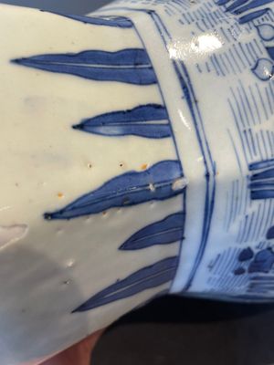 A Chinese octagonal blue and white 'birds and flowers' vase, Transitional period — foto 15