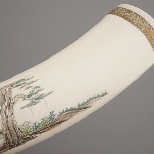 A Chinese or Japanese (?) carved ivory Tusk, 19/20th C. — 照片 2