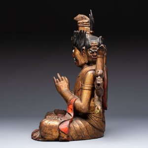 A Chinese or Japanese gilt-lacquered figure of Hayagrīva, 19th C. — foto 3