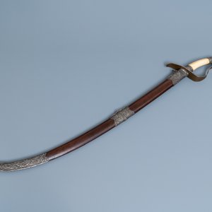 A Chinese or Vietnamese silver, tie li mu wood and bone sword, 19th C. — photo 2