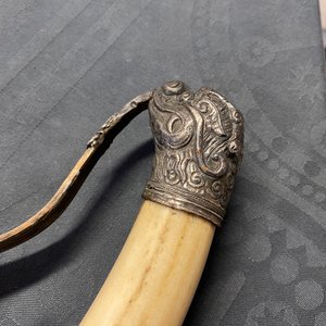 A Chinese or Vietnamese silver, tie li mu wood and bone sword, 19th C. — photo 36