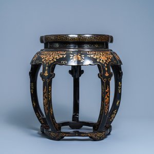 A Chinese painted and lacquered wooden stand, 19th C. — 照片 2