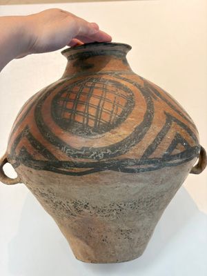 A Chinese painted pottery jar with geometric design, Neolithic period, Majiayao culture, 3rd millennium B.C. — photo 1