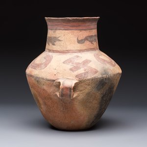 A Chinese painted pottery jar with handles, Late Bronze Age, Xindian culture, 13/10th C. B.C. — foto 2