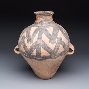 A Chinese painted pottery jar with zigzag design, Neolithic period, Majiayao culture, 3rd millennium B.C. — photo 5