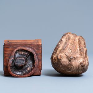 A Chinese painted pottery model of a mythical beast's head, Tang — 照片 6