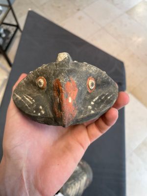 A Chinese painted terracotta owl-shaped 'zun' wine vessel, Han — photo 10