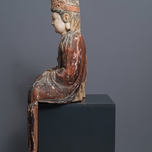 A Chinese painted wood figure of a Bodhisattva, 18/19th C. — 照片 5