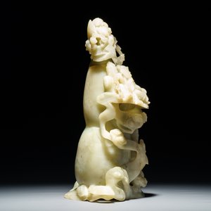 A Chinese pale green jade 'immortals' vase, 20th C. — photo 4