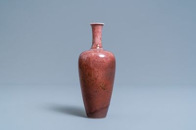 A Chinese peachbloom-glazed vase, Kangxi mark, Republic