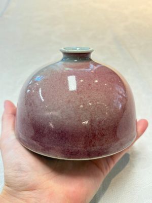 A Chinese peachbloom-glazed water pot or taibaizun, Kangxi mark and possibly of the period — photo 1