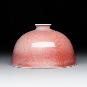 A Chinese peachbloom-glazed water pot or taibaizun, Kangxi mark and possibly of the period — photo 1