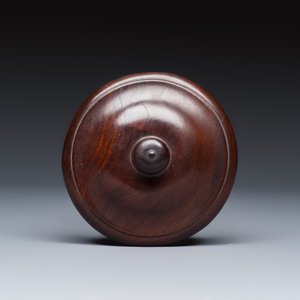 A Chinese peacock-blue-glazed tripod incense burner with wooden cover — photo 9