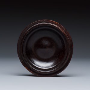 A Chinese peacock-blue-glazed tripod incense burner with wooden cover — photo 10