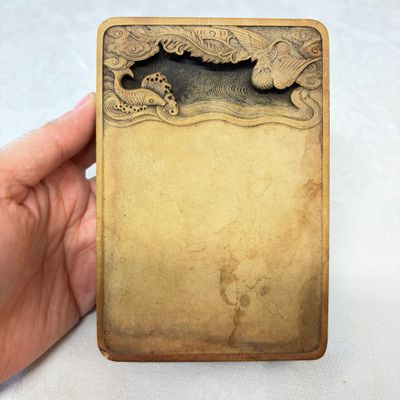 A Chinese 'Phoenix and Carp' ink stone — photo 1