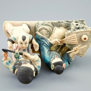 A Chinese polychrome carved ivory group of a lady with children, 19/20th C. — 照片 6