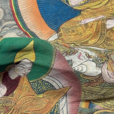 A Chinese polychrome-decorated brocade 'Padmasambhava' thangka — foto 11