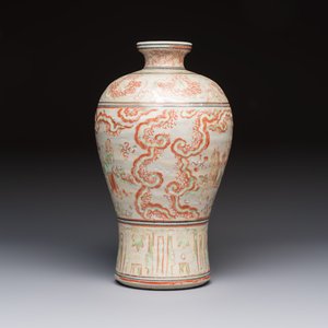 A Chinese polychrome-enamelled 'Xie Qin Fang You 攜琴訪友' 'Meiping' vase, Ming — foto 4