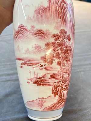 A Chinese polychrome 'landscape' eggshell vase, signed Liu Huan 劉煥, Jing De Zhen Zhi 景德鎮制 mark, dated 2006 — foto 7