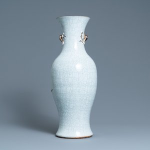 A Chinese polychrome Nanking crackle-glazed 'peacock' vase, Chenghua mark, 19th C. — photo 3
