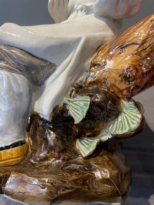 A Chinese polychrome sculpture of a lumberjack, Jingdezheng mark, 20th C. — 照片 4