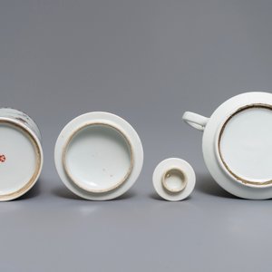 A Chinese polychrome 'winter landscape' teapot and a covered mug, 20th C. — 照片 7