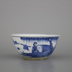 A Chinese porcelain blue and white bowl, Kangxi, 17th C. — 照片 1