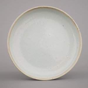 Blauw en witte cilindervormige kom met deksel in Chinees porselein met lotusversiering, 19e-20e eeuw — foto 9