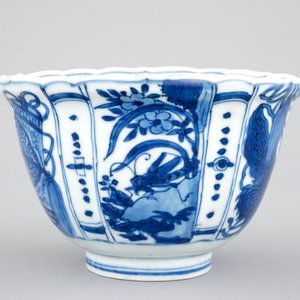 A Chinese porcelain blue and white kraak porcelain bowl or "crowcup", Wan-Li, Ming dynasty — 照片 2