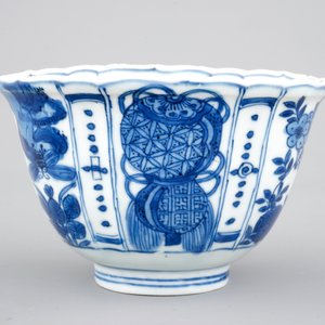 A Chinese porcelain blue and white kraak porcelain bowl or "crowcup", Wan-Li, Ming dynasty — 照片 5