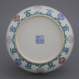 A Chinese porcelain doucai dish, Qianlong mark — photo 1