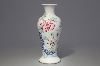 A Chinese porcelain famille rose vase, Yongzheng, ca. 1720