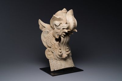 A Chinese pottery dragon head architectural tile, Song/Jin — photo 1